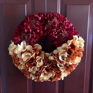 Hand Crafted | Autumn Floral Wreath Faux Flowers
